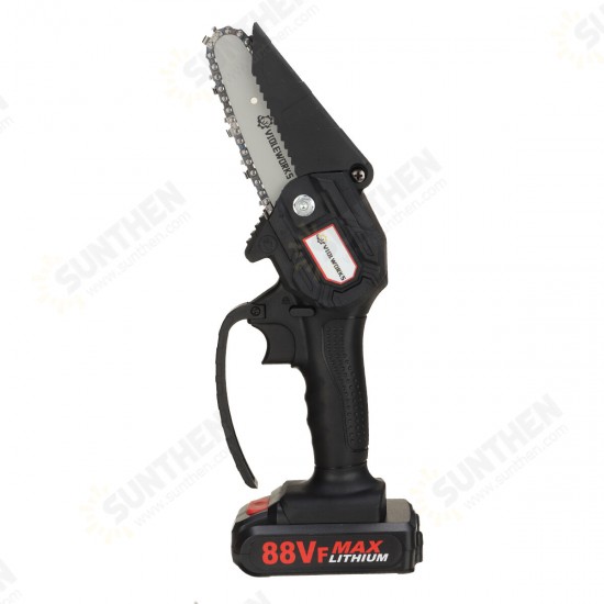 4 Inch 88VF Cordless Electric Chain Saw 1500W One-Hand Saw LED Woodworking Wood Cutter W/ 1/2 Battery Led Working Light 4 Inch 88VF Cordless Electric Chain Saw 1500W One-Hand Saw LED Woodworking Wood Cutter W/ 1/2 Battery Led Working Light