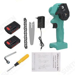 4 Inch 88VF Cordless Electric Chain Saw 1500W One-Hand Saw Woodworking Wood Cutter W/ 1/2 Battery 4 Inch 88VF Cordless Electric Chain Saw 1500W One-Hand Saw Woodworking Wood Cutter W/ 1/2 Battery