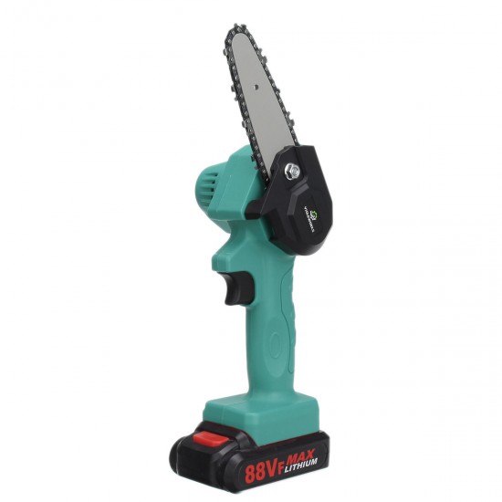 4 Inch 88VF Cordless Electric Chain Saw 1500W One-Hand Saw Woodworking Wood Cutter W/ 1/2 Battery