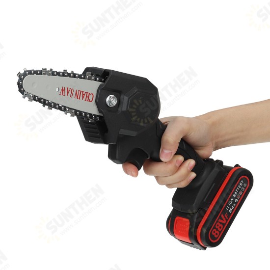 4 Inches 88VF Cordless Electric One-Hand Saw Chain Saw Woodworking Cutting Tool W/ 1pc or 2pcs Battery Kit 4 Inches 88VF Cordless Electric One-Hand Saw Chain Saw Woodworking Cutting Tool W/ 1pc or 2pcs Battery Kit