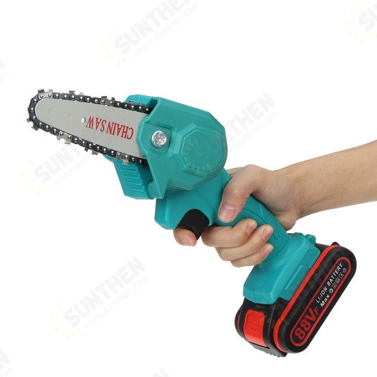 4 Inches 88VF Cordless Electric One-Hand Saw Chain Saw Woodworking Cutting Tool W/ 1pc or 2pcs Battery Kit 4 Inches 88VF Cordless Electric One-Hand Saw Chain Saw Woodworking Cutting Tool W/ 1pc or 2pcs Battery Kit
