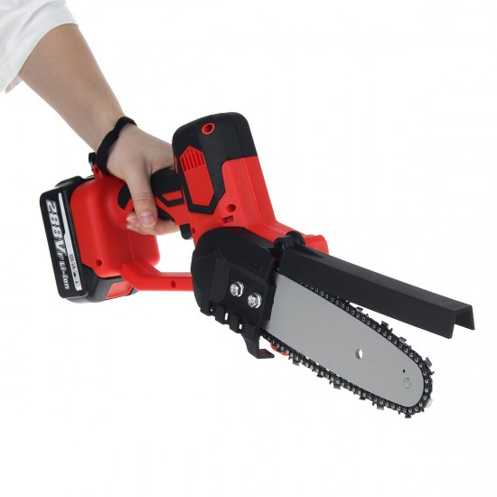 8 Inch 288VF Electric Chainsaw Cordless Wood Cutter One-Hand Saw Woodworking Saw with 1/2pcs Batteries