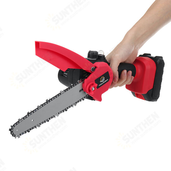 8 Inch Portable Electric Saw Pruning Chain Saw Rechargeable Woodworking Power Tools Wood Cutter W/ 1/2 Battery EU Plug