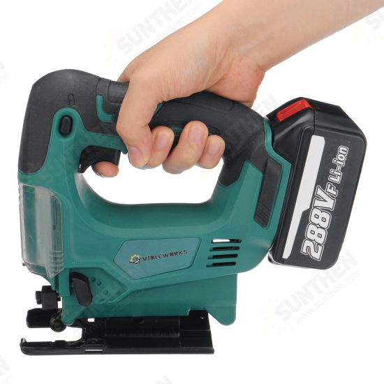 288VF 21V Cordless Jigsaw Rechargeable Electric One-Hand Jig Saw W/ 1/2pcs Battery