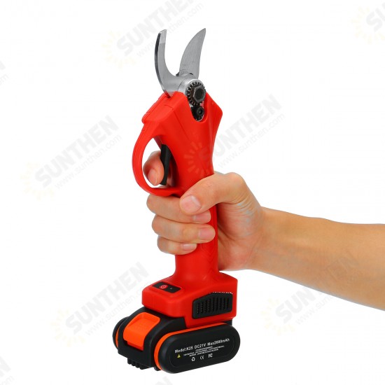 21V Cordless Electric Pruning Shears Garden Pruner Branch Cutting Tool With 1/2 Battery