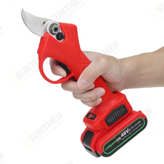 21V Electric Pruning Shears Rechargeable Garden Branches Scissors Cutter Tree Trimming Cutting Tool with 2 Battery