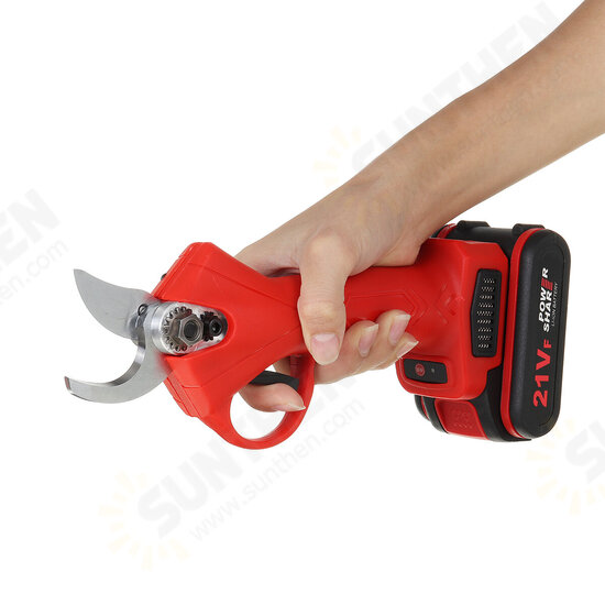 21V Wireless 25mm Rechargeable Electric Scissors Branch Pruning Shear Tree Cutting Tools W/ 1 Battery