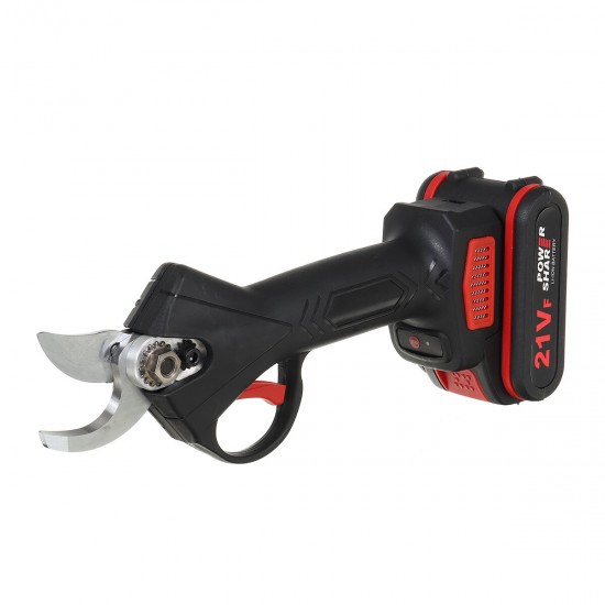 21V Wireless 25mm Rechargeable Electric Scissors Branch Pruning Shear Tree Cutting Tools W/ 2 Battery