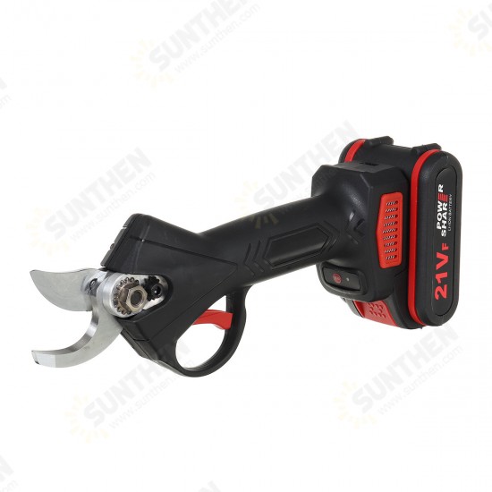 21V Wireless 25mm Rechargeable Electric Scissors Branch Pruning Shear Tree Cutting Tools W/ 2 Battery