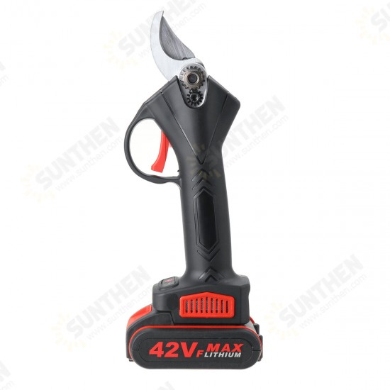 42VF Rechargeable Electric Pruning Shears Scissors Branch Cutter Garden Tool W/ 1 or 2 Li-ion Battery