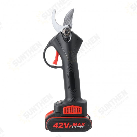 42VF Rechargeable Electric Pruning Shears Scissors Branch Cutter Garden Tool W/ 1 or 2 Li-ion Battery