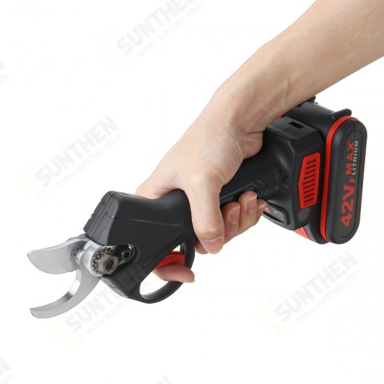 42VF Rechargeable Electric Pruning Shears Scissors Branch Cutter Garden Tool W/ 1 or 2 Li-ion Battery