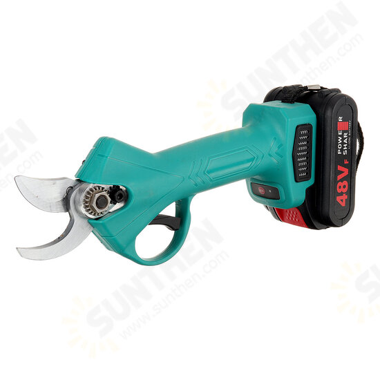 98VF 110-240V 30mm Cordless Electric Branch Scissors Pruning Shear Pruner Ratchet Cutter with 2 Battery