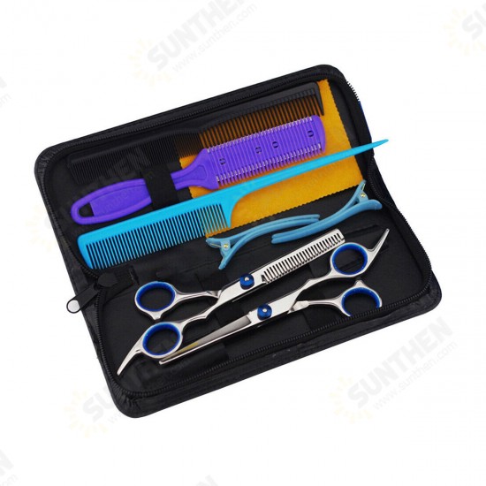 9pcs Hair Scissors Cutting Thinning Shears Comb Clips Scissors Kit