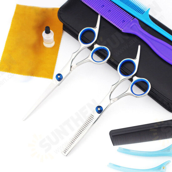 9pcs Hair Scissors Cutting Thinning Shears Comb Clips Scissors Kit