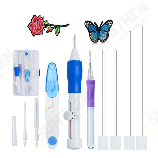 DIY Embroidery Pen Set Knitting Sewing Tools Kit Punch Needle Adjustable