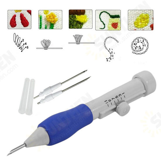 DIY Embroidery Pen Set Knitting Sewing Tools Kit Punch Needle Adjustable