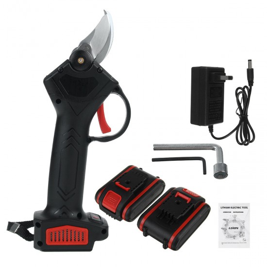 Electric Cordless Rechargeable Pruning Garden Shears Secateur Cutter With Two Batteries