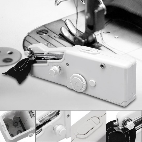 Portable Stitch Hand Held Sewing Machine Stitch Sew Quick Handy Cordless Repairs