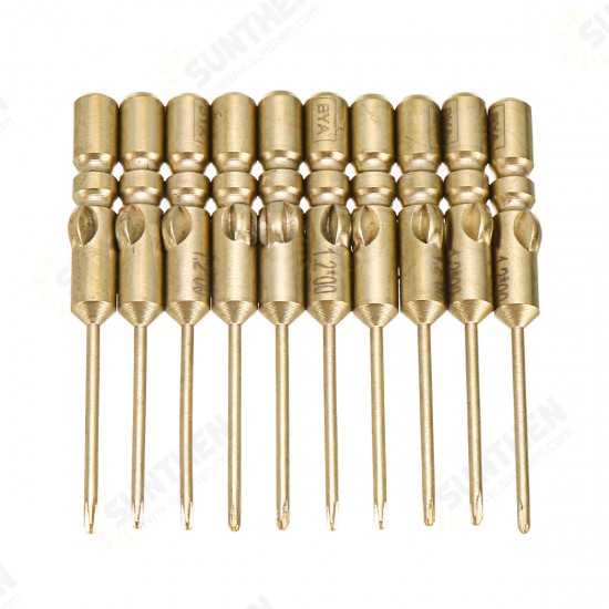 10Pcs 40mm Magnetic Screwdriver Bits Hex Cross Head PH0 PH1 PH2 Bit For Electric Screwdriver