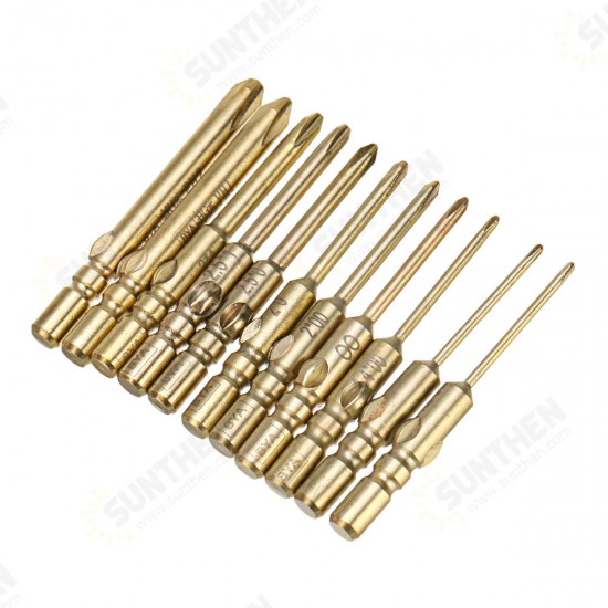 10Pcs 40mm Magnetic Screwdriver Bits Hex Cross Head PH0 PH1 PH2 Bit For Electric Screwdriver