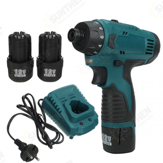 12V 2 Speed Cordless Electric Screwdriver 1500mAH Mini Household Electric Screw Driver W/ None/1/2 Battery For Bosch BS1215