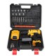 21V 520N.m Electric Drill Cordless Rechargeable Screwdriver Hammer Drill Set w/ Battery