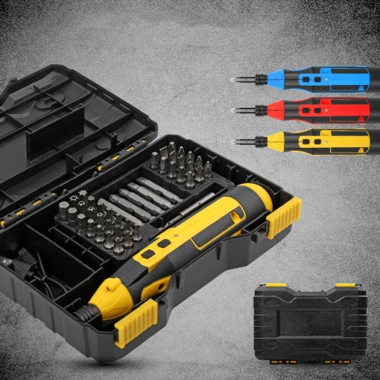 4V Mini Electric Screwdriver Set Lithium Battery USB Rechargeable Screwdriver Bit Set 1/4 Torque Power Cordless Drill with Accessories