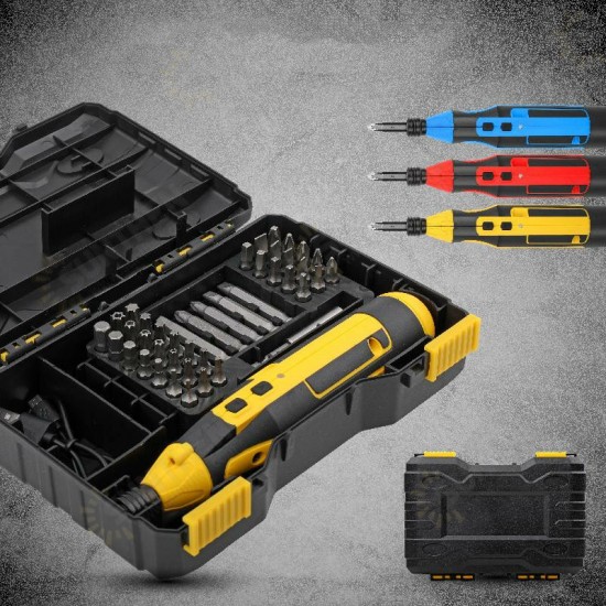 4V Mini Electric Screwdriver Set Lithium Battery USB Rechargeable Screwdriver Bit Set 1/4 Torque Power Cordless Drill with Accessories