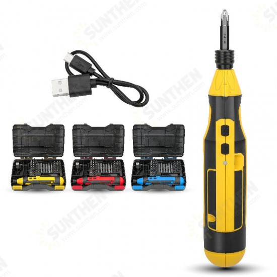 4V Mini Electric Screwdriver Set Lithium Battery USB Rechargeable Screwdriver Bit Set 1/4 Torque Power Cordless Drill with Accessories