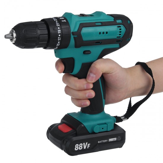 88VF Cordless Drill 3 IN 1 Electric Screwdriver Hammer Impact Drill 7500mAh 2-Speed