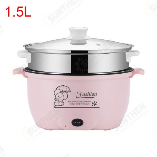 1.5L/3.0L Electric Cooking Non-stick Pan 800W/1000W Mini Electric Cooker With Lid 220V