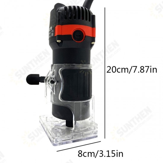 110V/220V 30000RPM Electric Hand Trimmer Router 6.35mm Wood Laminator Palm Joiners Working Cutting Tool