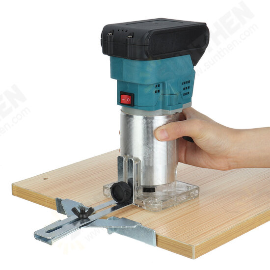 6.35mm Cordless Electric Trimmer Compact Palm Router Corded Woodworking Trimming Edge Guide Wood W/ 1/2pcs Battery