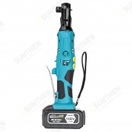 108V 160N.m 1/2inch 90° LED Electric Right Angle Ratchet Wrench 2X10000mAh Battery