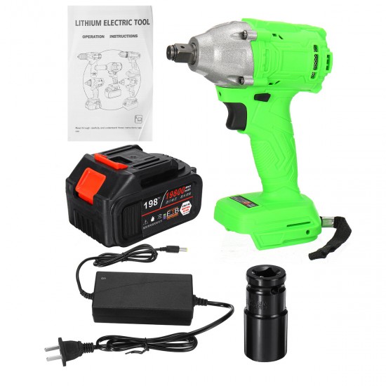 1/2inch 520Nm 19800mAh Electric Cordless Impact Wrench Brushless Battery & Case