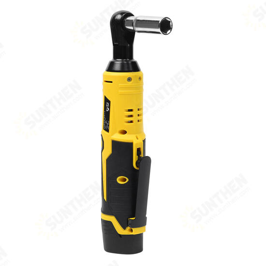 12V 35NM LED Cordless Electric Ratchet Wrench Rechargeable Right Angle Wrench Tools Li-ion Battery