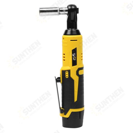 12V 35NM LED Cordless Electric Ratchet Wrench Rechargeable Right Angle Wrench Tools Li-ion Battery