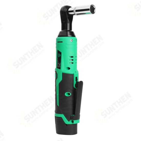 12V 3/8inch Electric Ratchet Wrench Rechargeable Right Angle Wrench Tool LED Cordless Li-ion Battery