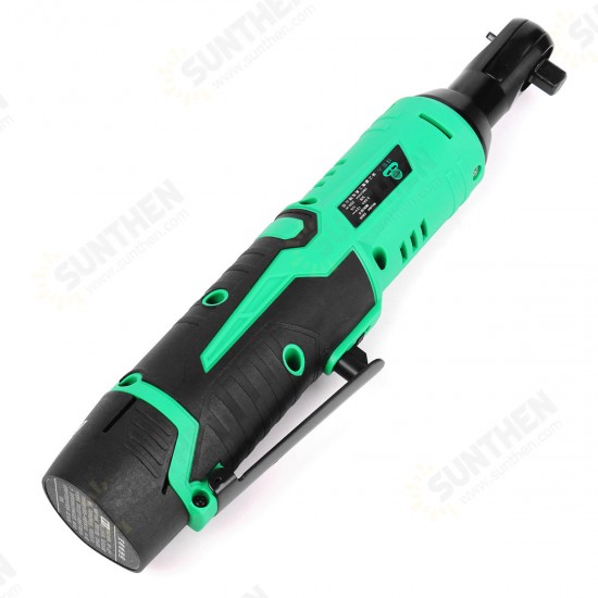 12V 3/8inch Electric Ratchet Wrench Rechargeable Right Angle Wrench Tool LED Cordless Li-ion Battery