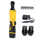 12V 45Nm LED Cordless Electric Ratchet Wrench 3/8 Inch Chuck Right Angle Wrench Tool W/ 1 or 2 Li-ion Battery