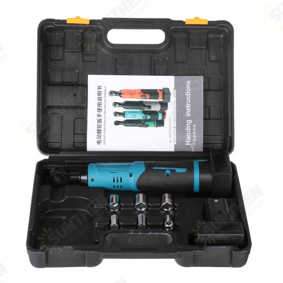 12V 65N.m 3/8inch Cordless Electric Ratchet Wrench Tool LED Electric Wrench W/ 2pcs Battery