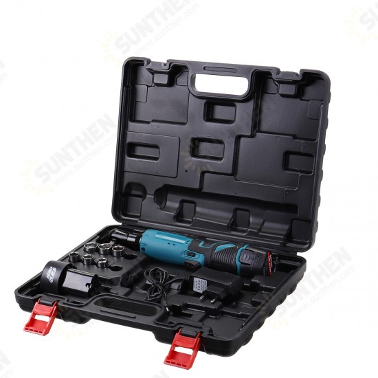 12V/18V/28V 57N.m 90° Electric Right Angle Ratchet Wrench Set 1500mAh Battery With Flashlight