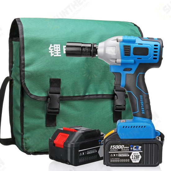 15000mAh Electric Impact Wrench 340Nm Cordless Brushless with 2 Lithium Battery