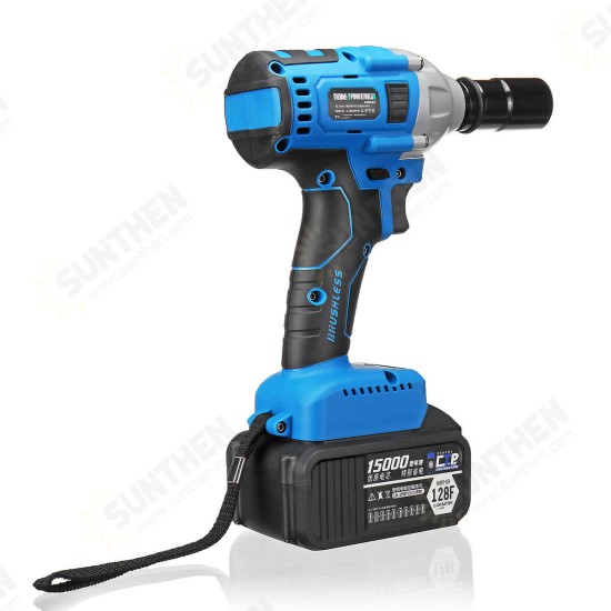 15000mAh Electric Impact Wrench 340Nm Cordless Brushless with 2 Lithium Battery