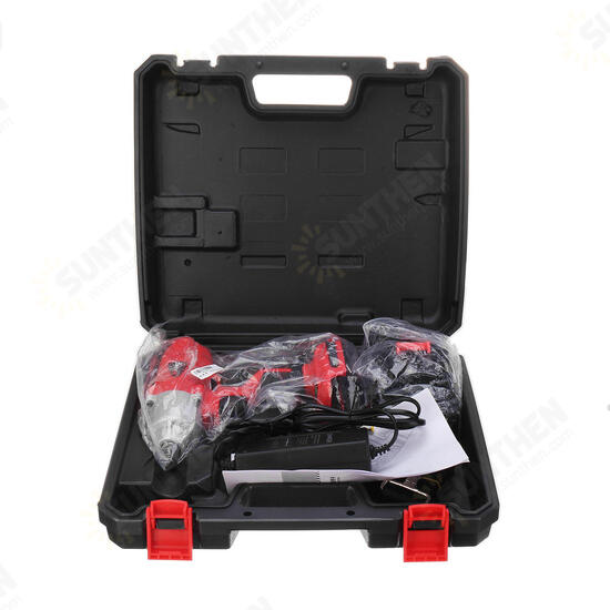 168VF 19800mAh LED Electric Cordless Impact Wrench Li-ion Power Torque Drill Screwdriver