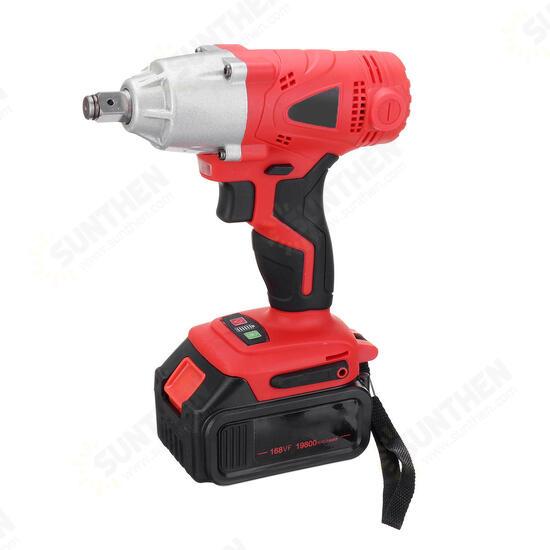 168VF 19800mAh LED Electric Cordless Impact Wrench Li-ion Power Torque Drill Screwdriver