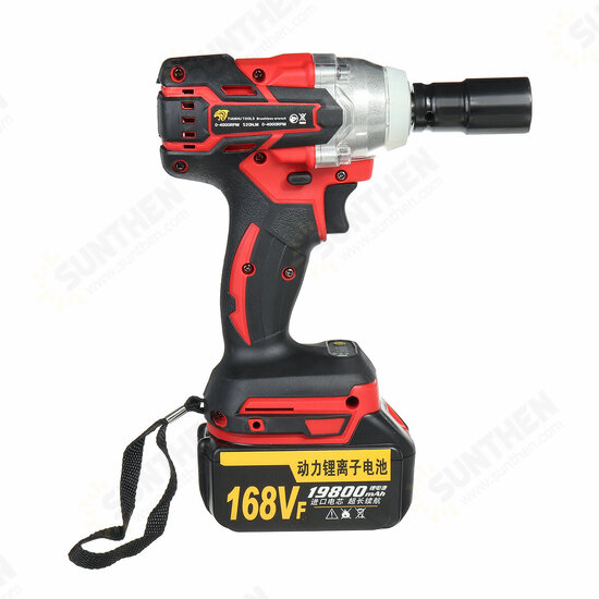 168VF 520Nm High Torque Electric Cordless Brushless Impact Wrench Tool with Rechargeable Battery