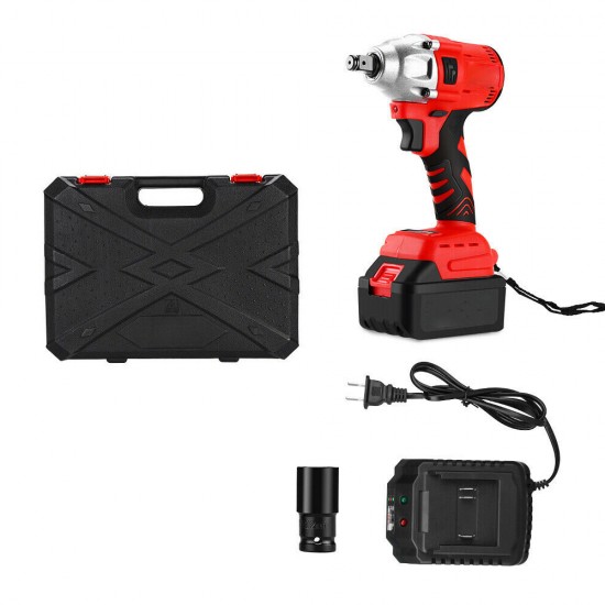 18V 1/2inch 10000mAh Brushless Cordless Impact Wrench 350Nm Electric Drilling Tool with LED Light