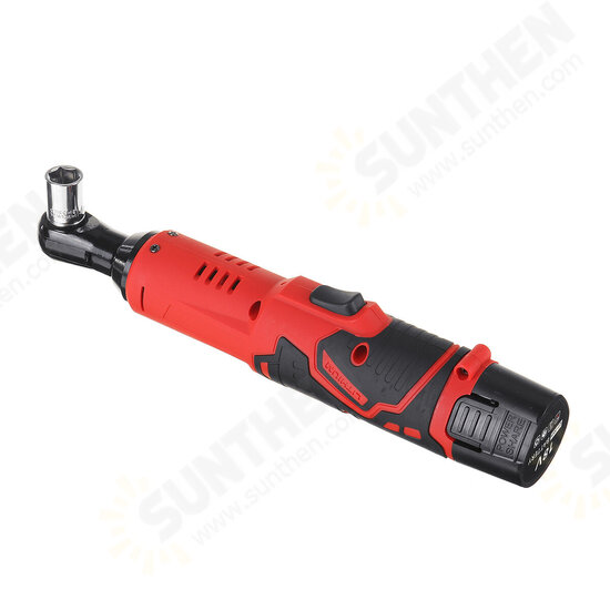 18V 45NM Cordless Eletctric Ratchet Wrench 3/8 Inch Li-ion Battery Powered Right Angle Wrench With 2Pcs Sockets 2 Batteries With LED Light 18V 45NM Cordless Eletctric Ratchet Wrench 3/8 Inch Li-ion Battery Powered Right Angle Wrench With 2Pcs Sockets 2 Batteries With LED Light